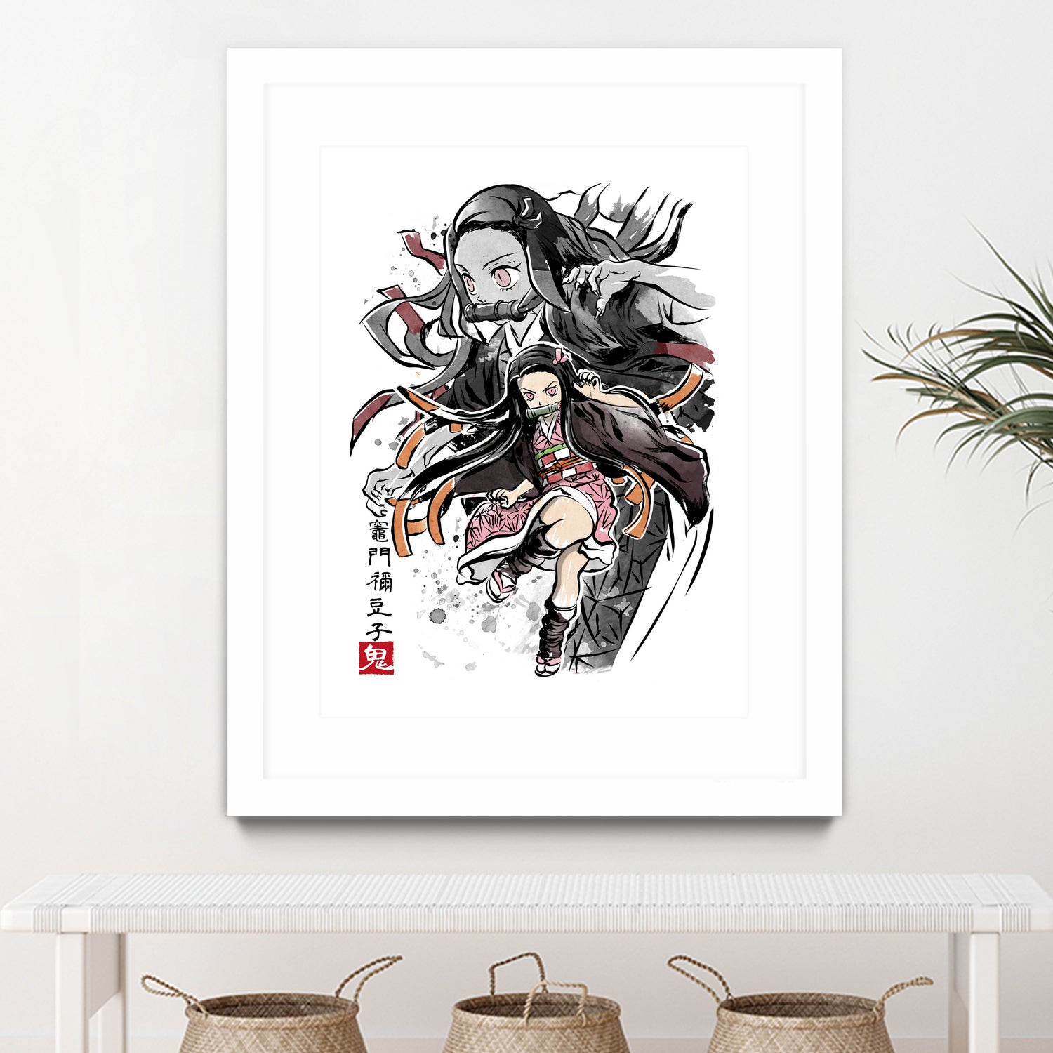 Demon Nezuko sumi-e by Antonio Camarena on GIANT ART - white digital painting