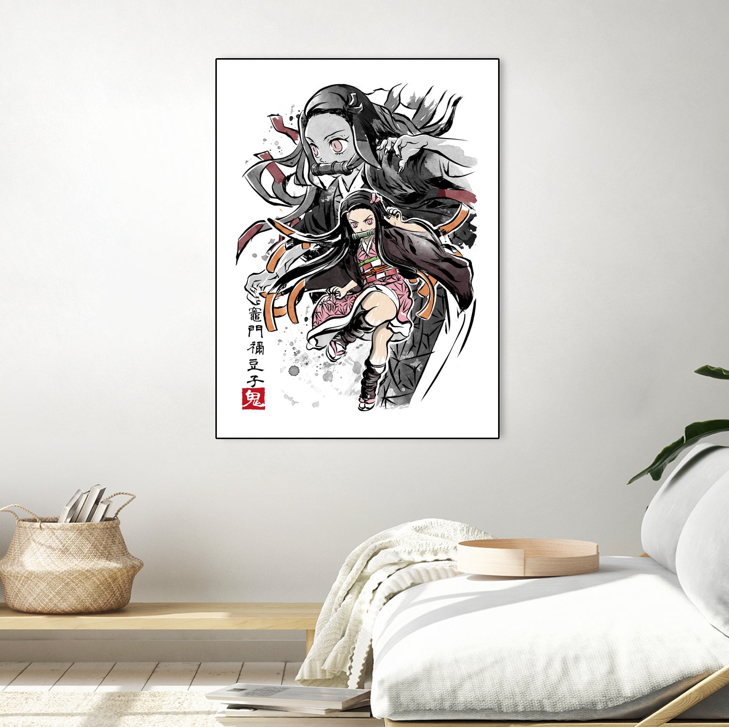 Demon Nezuko sumi-e by Antonio Camarena on GIANT ART - white digital painting