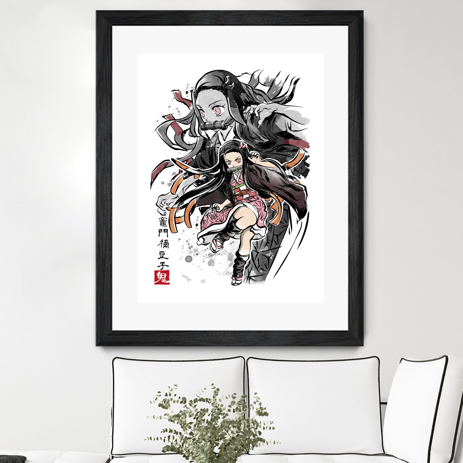 Demon Nezuko sumi-e by Antonio Camarena on GIANT ART - white digital painting