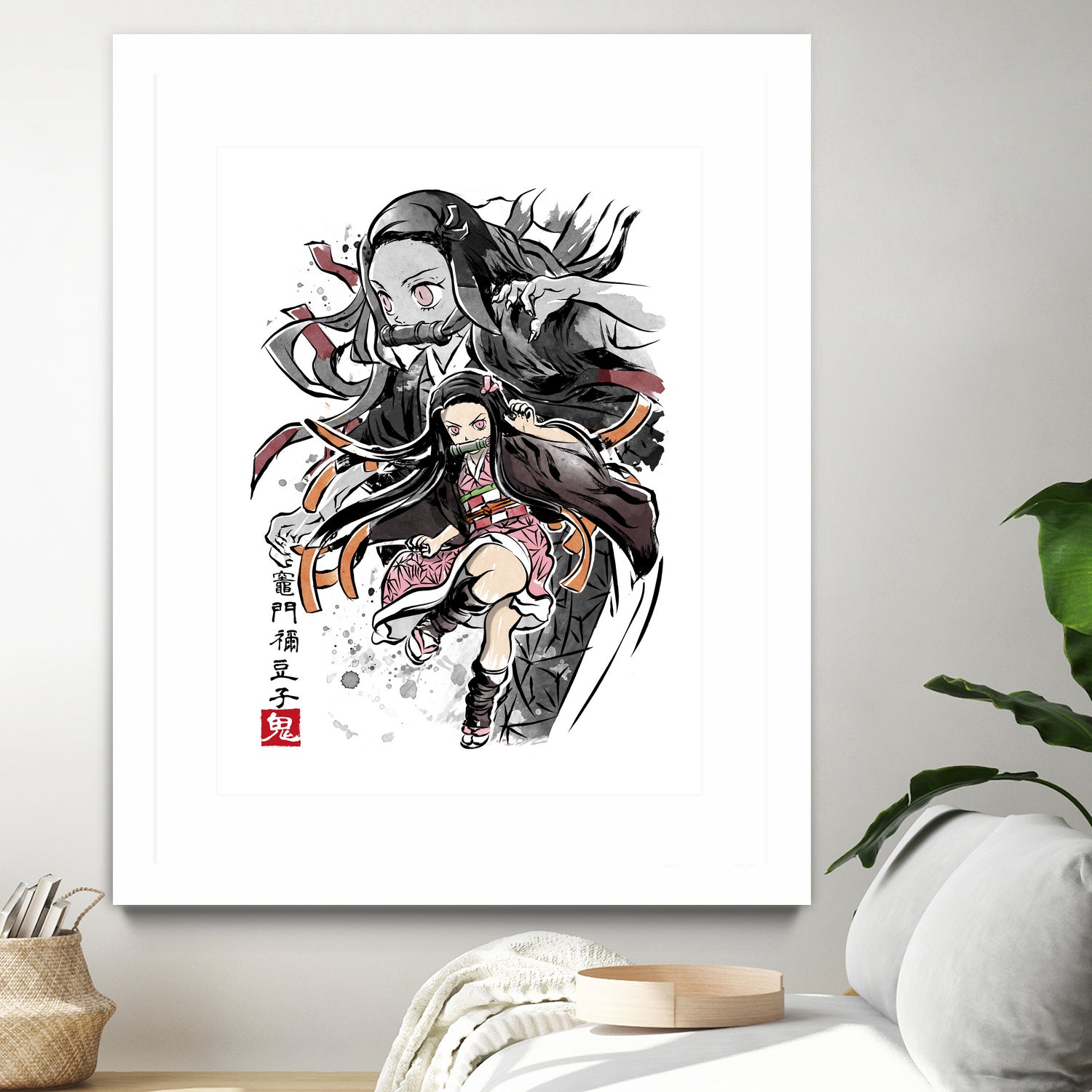 Demon Nezuko sumi-e by Antonio Camarena on GIANT ART - white digital painting