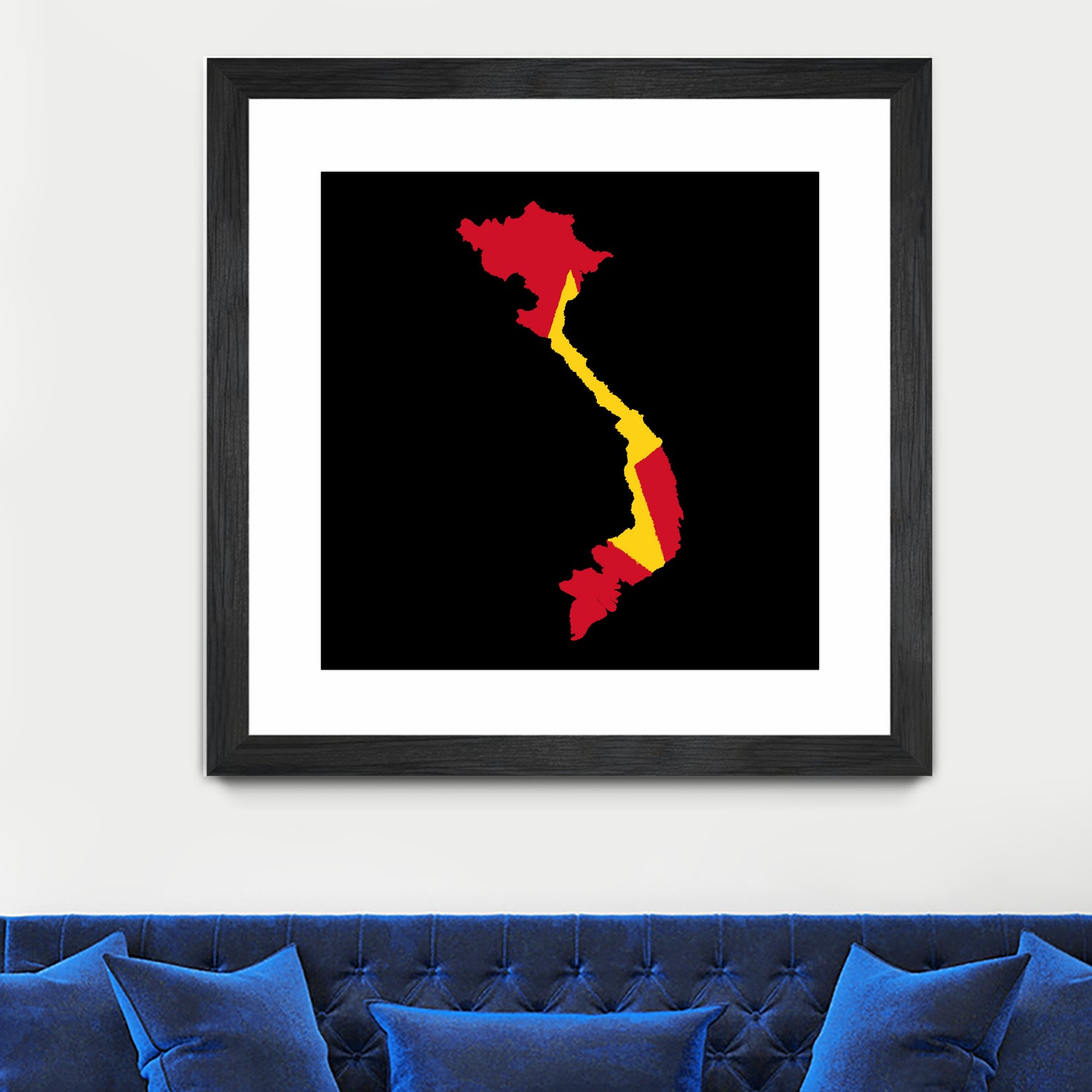 Vietnam Flag Map Drawing Line Art by erwin saputra on GIANT ART - white digital drawing