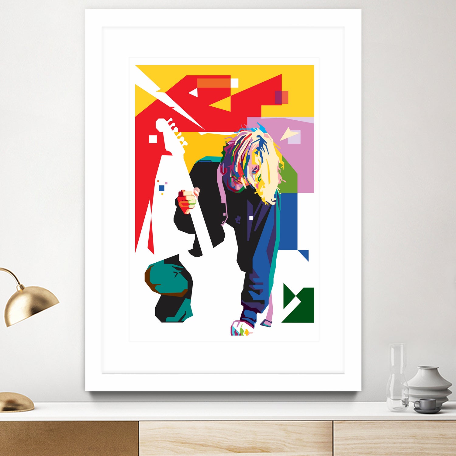 Kurt Cobain in WPAP Art by fajar gunawan on GIANT ART - white digital drawing