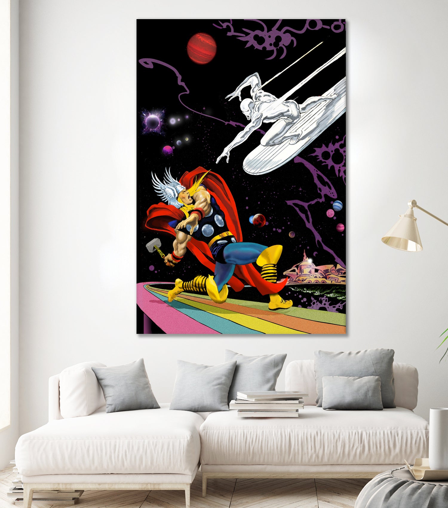 Marvel: Thor vs The Silver Surfer by Dan Avenell on GIANT ART - black digital painting