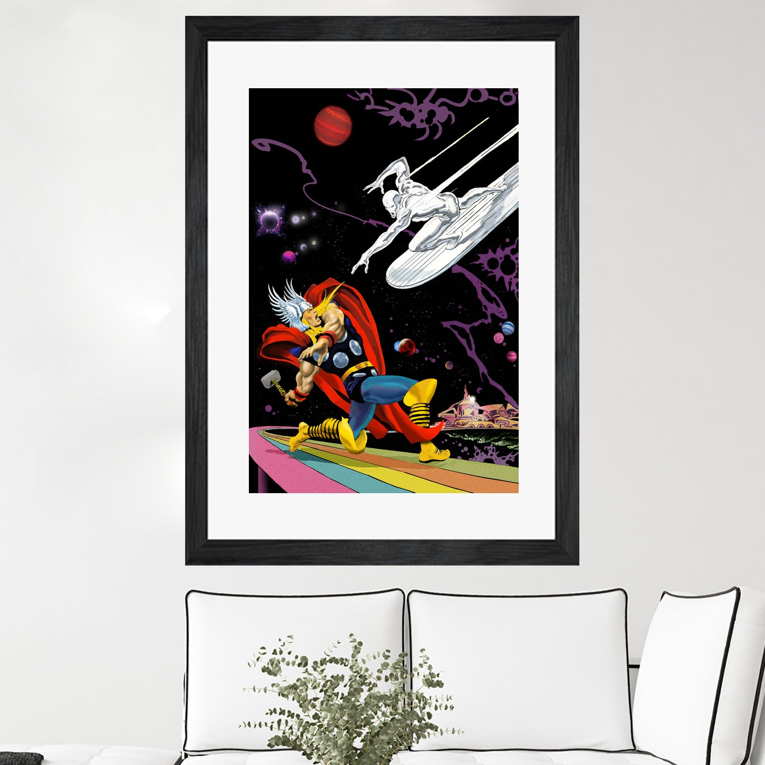 Marvel: Thor vs The Silver Surfer by Dan Avenell on GIANT ART - black digital painting