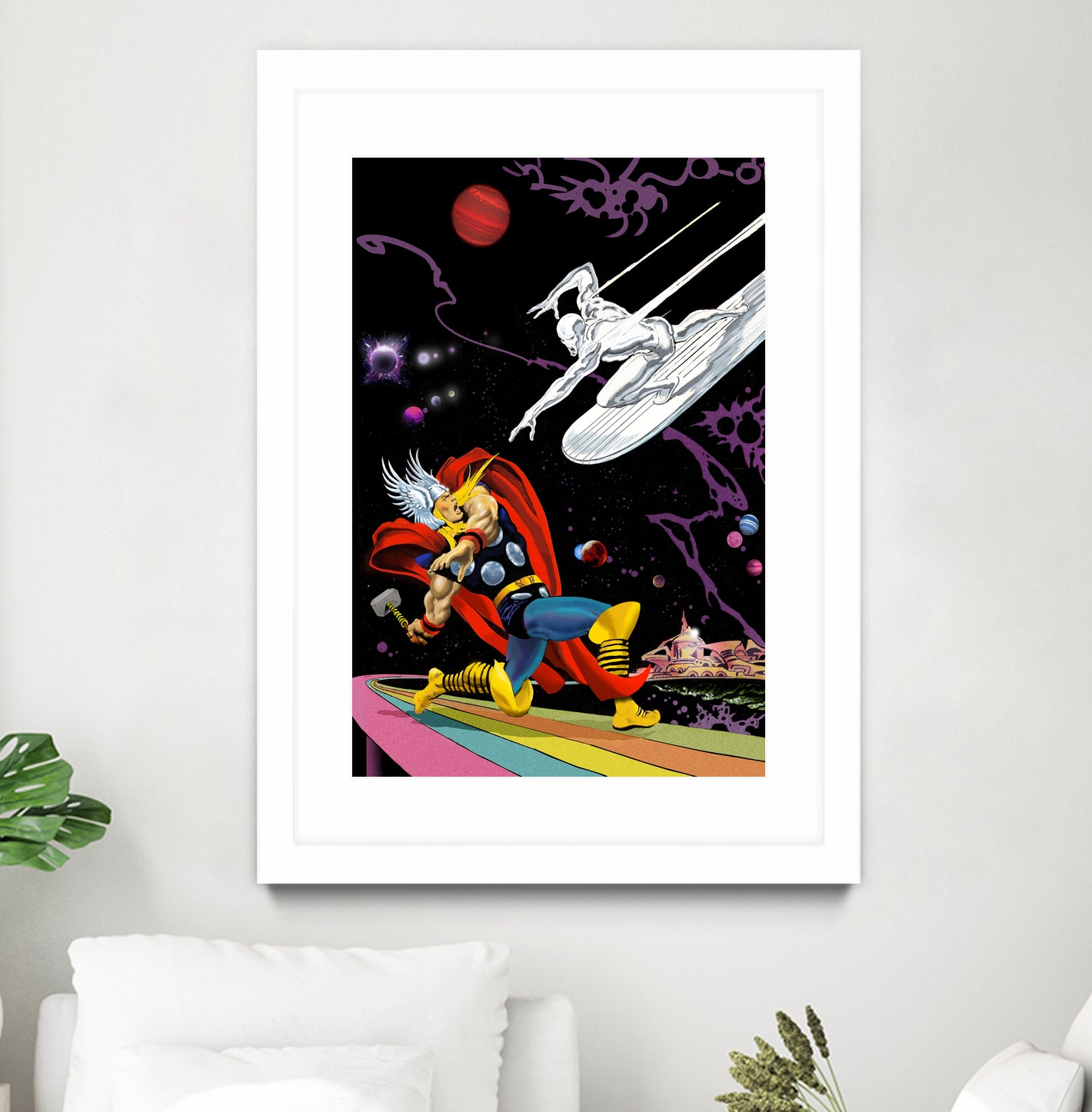 Marvel: Thor vs The Silver Surfer by Dan Avenell on GIANT ART - black digital painting