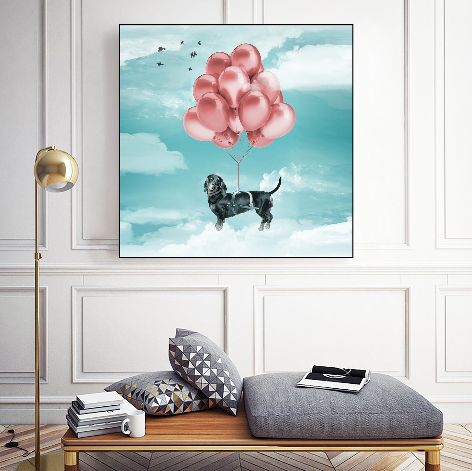 Dachshund Drift by Vin Zzep on GIANT ART - white digital drawing