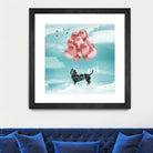 Dachshund Drift by Vin Zzep on GIANT ART - white digital drawing