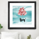 Dachshund Drift by Vin Zzep on GIANT ART - white digital drawing