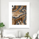 Earthy Marble Agate Silver Glitter Glam #1 (Faux Glitter) by Anita & Bella Jantz on GIANT ART - brown digital painting