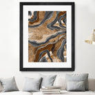 Earthy Marble Agate Silver Glitter Glam #1 (Faux Glitter) by Anita & Bella Jantz on GIANT ART - brown digital painting