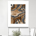 Earthy Marble Agate Silver Glitter Glam #1 (Faux Glitter) by Anita & Bella Jantz on GIANT ART - brown digital painting