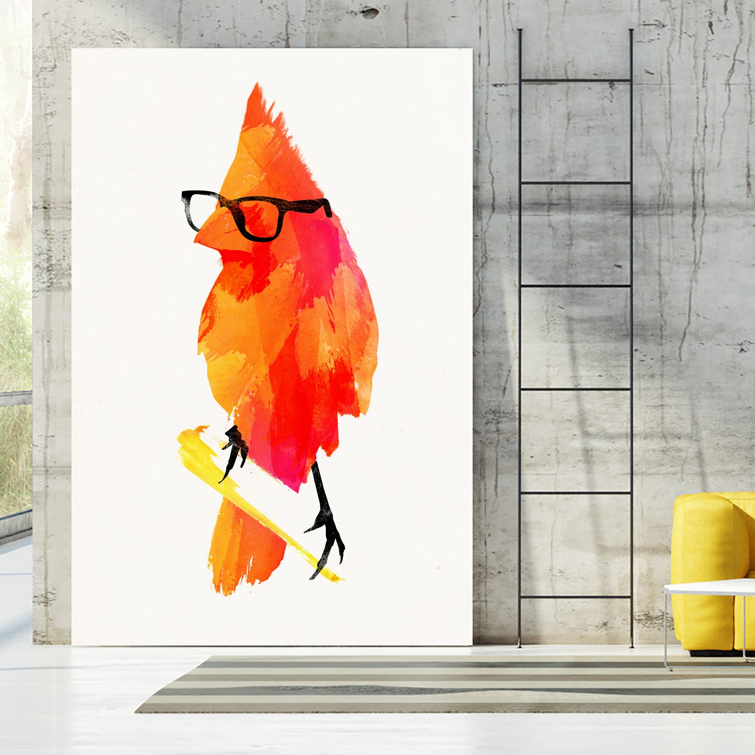 Punk bird by Robert Farkas on GIANT ART - red digital painting