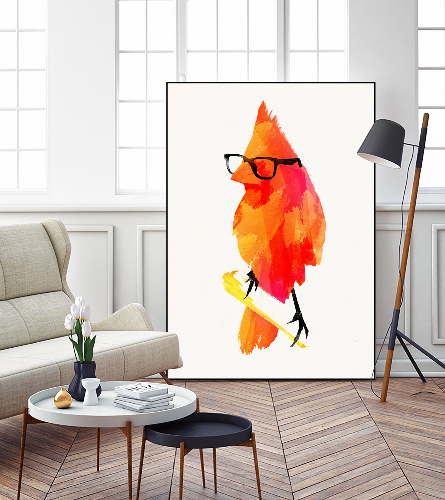 Punk bird by Robert Farkas on GIANT ART - red digital painting