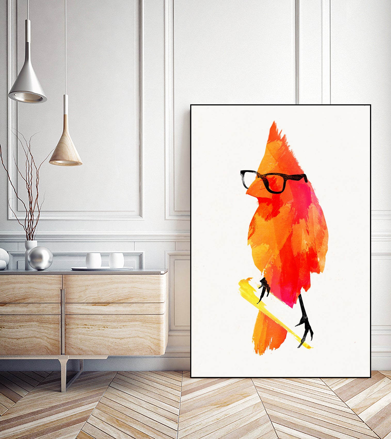 Punk bird by Robert Farkas on GIANT ART - red digital painting