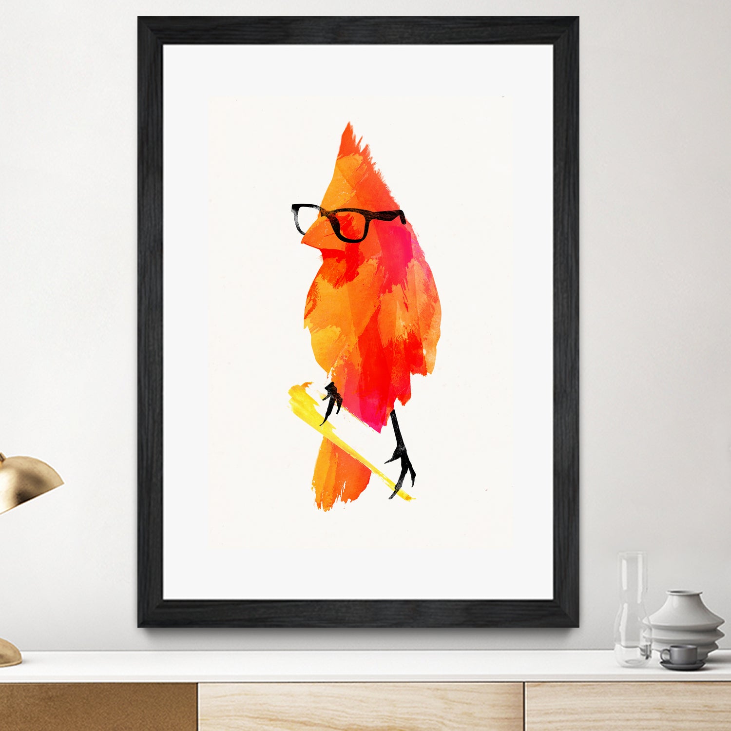 Punk bird by Robert Farkas on GIANT ART - red digital painting