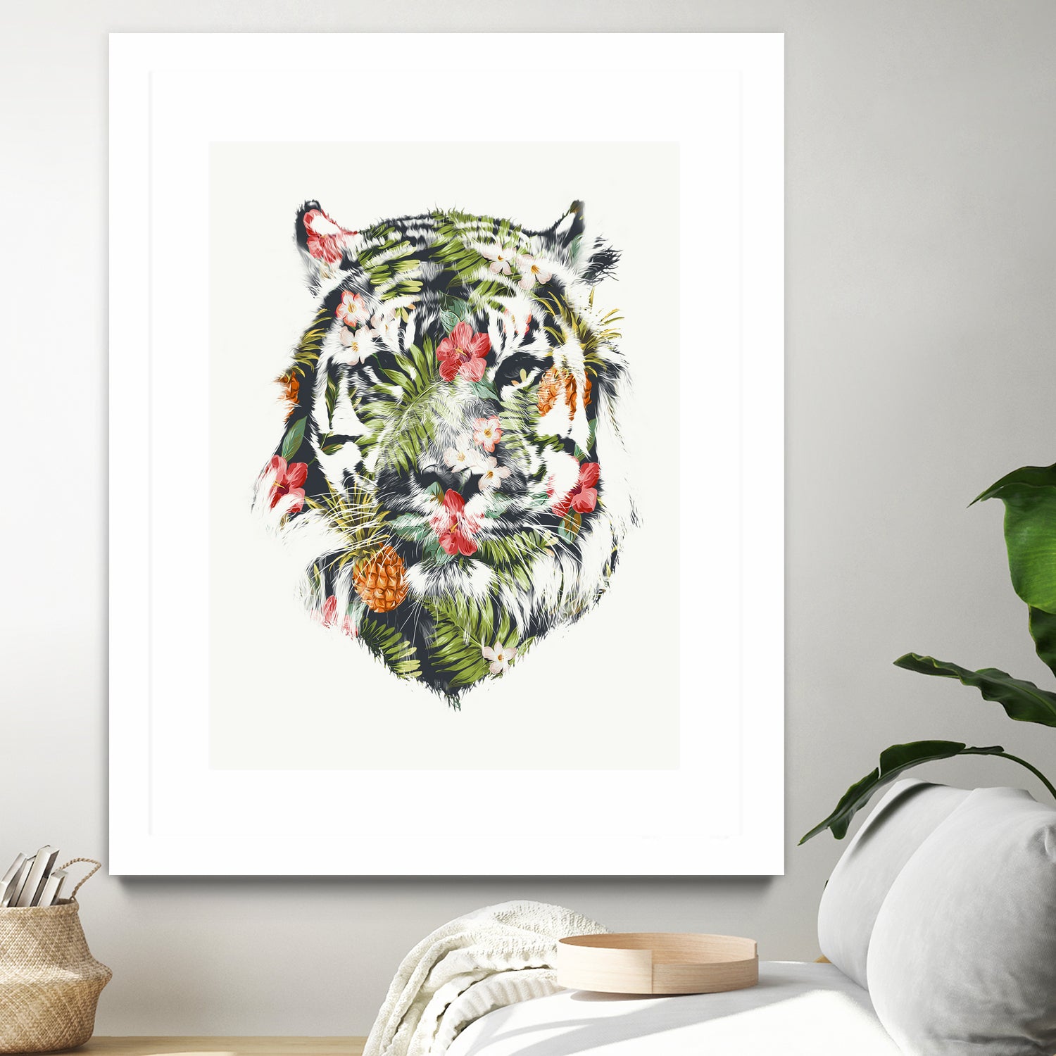 Tropical Tiger by Robert Farkas on GIANT ART - green digital drawing