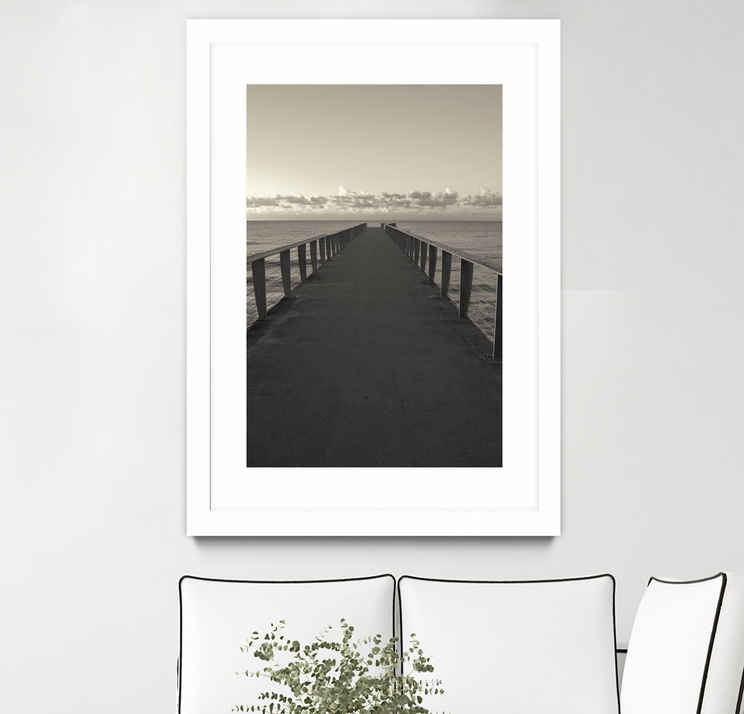 Pier to Horizon by Konstantin Sevostyanov on GIANT ART - gray photo illustration