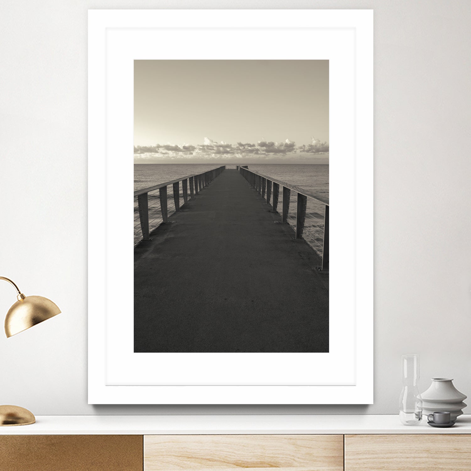 Pier to Horizon by Konstantin Sevostyanov on GIANT ART - gray photo illustration