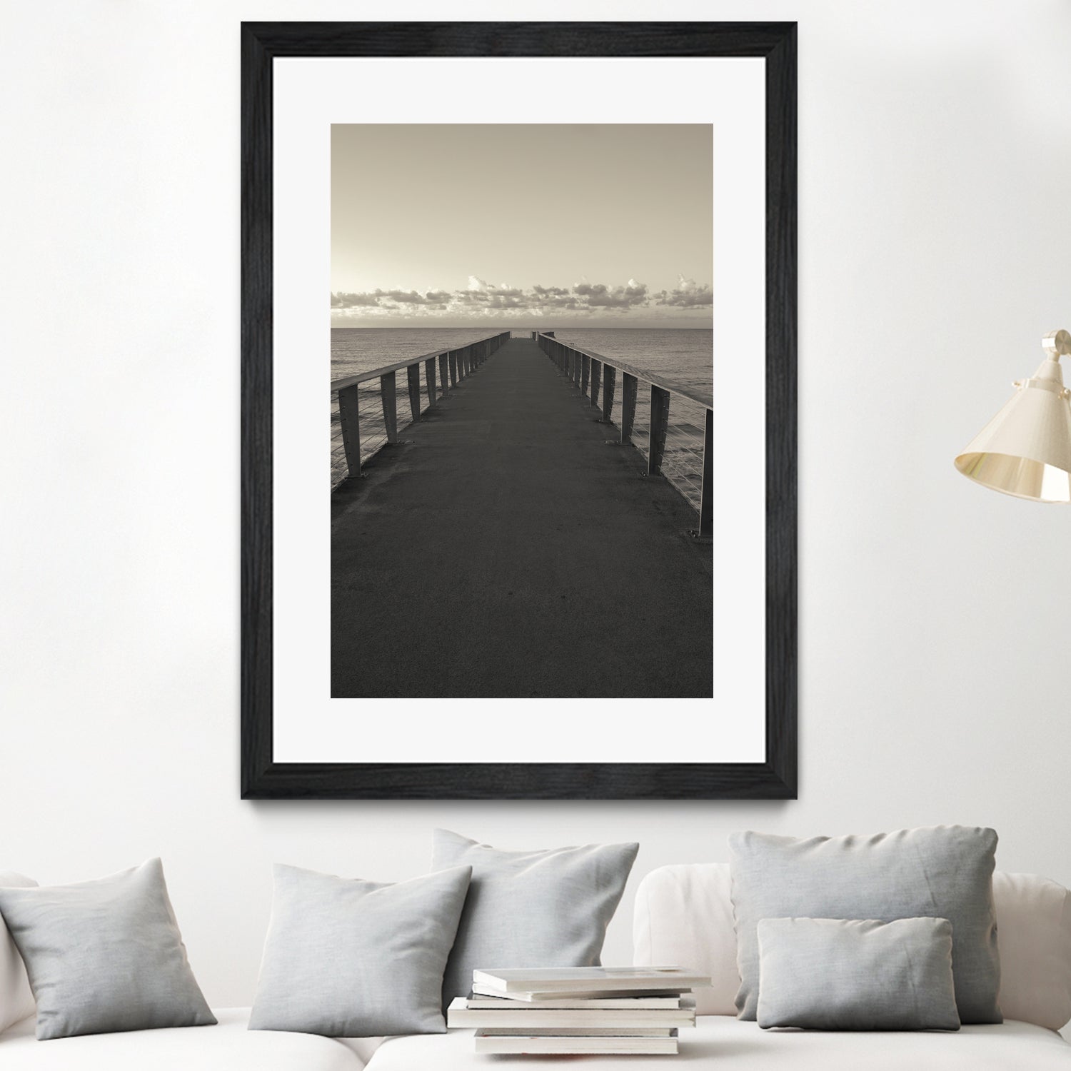 Pier to Horizon by Konstantin Sevostyanov on GIANT ART - gray photo illustration