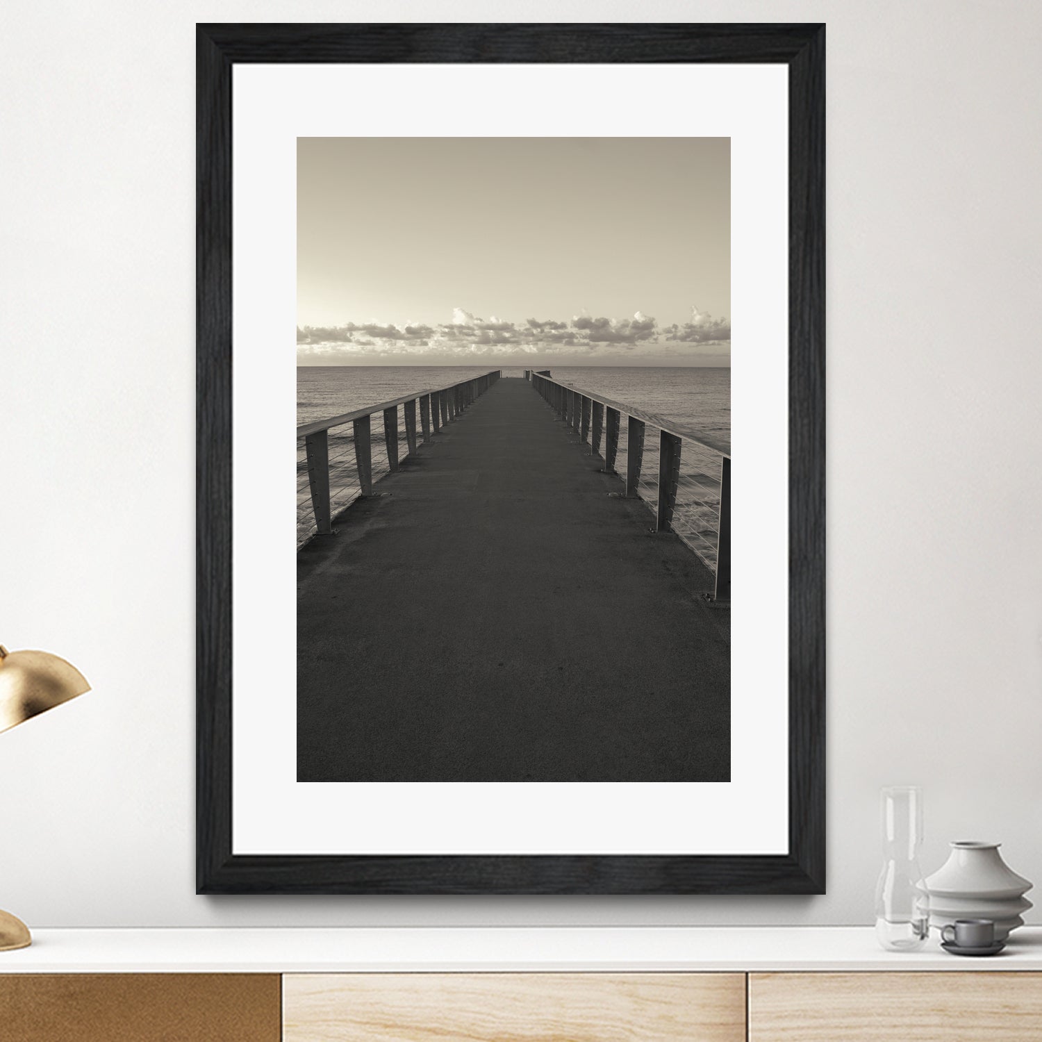 Pier to Horizon by Konstantin Sevostyanov on GIANT ART - gray photo illustration