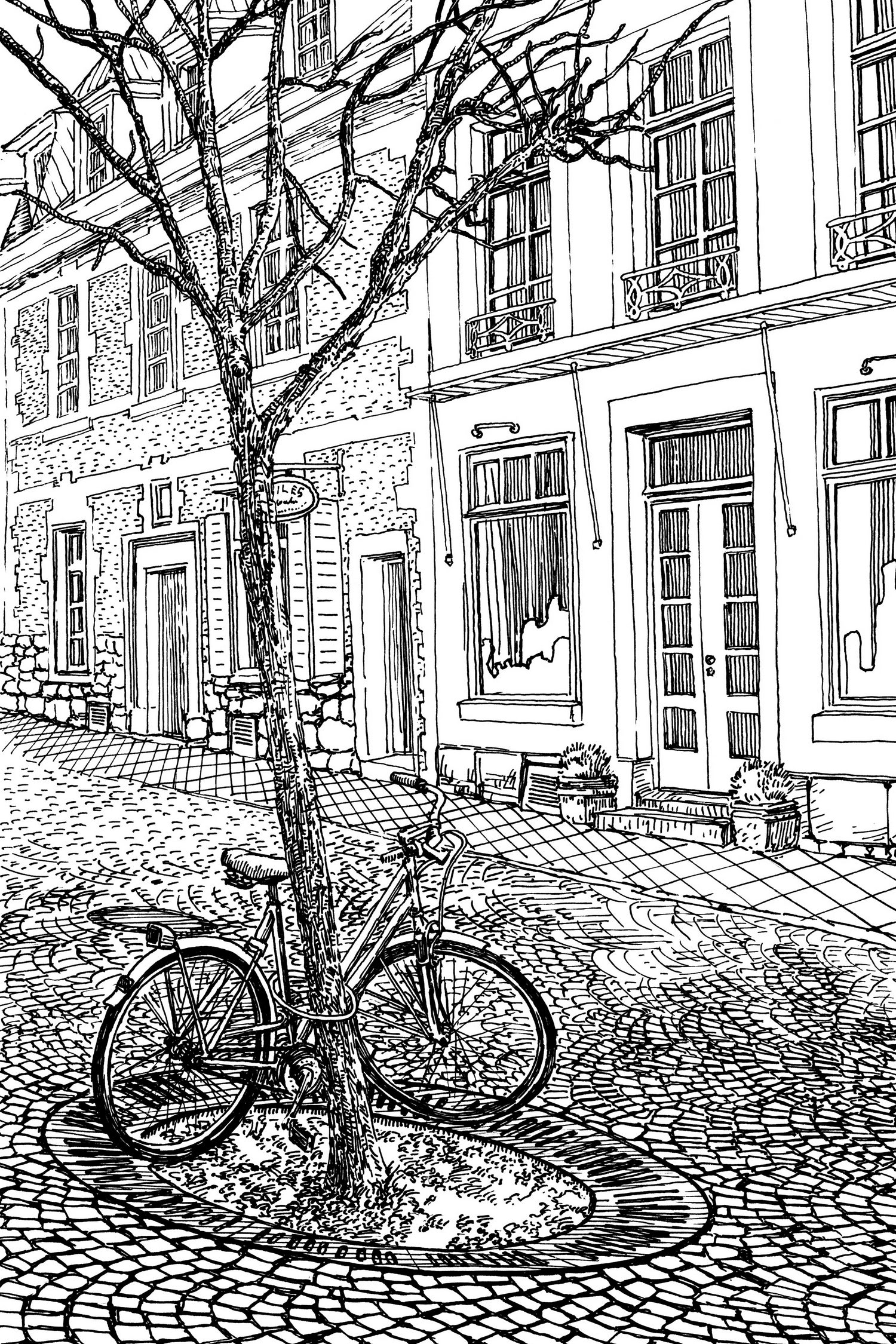 Aachen Bike by Evgenii Sarychev on GIANT ART - black photo illustration