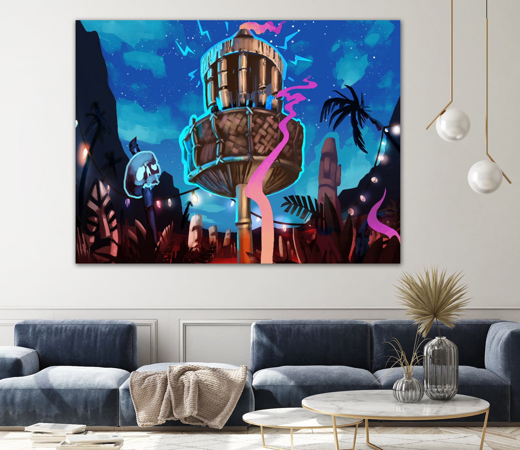 Tiki Golf by Mike Inscho on GIANT ART - blue digital painting