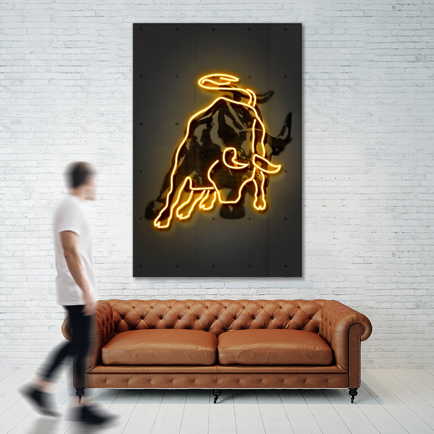 Bull by Octavian Mihai Mielu on GIANT ART - yellow digital drawing