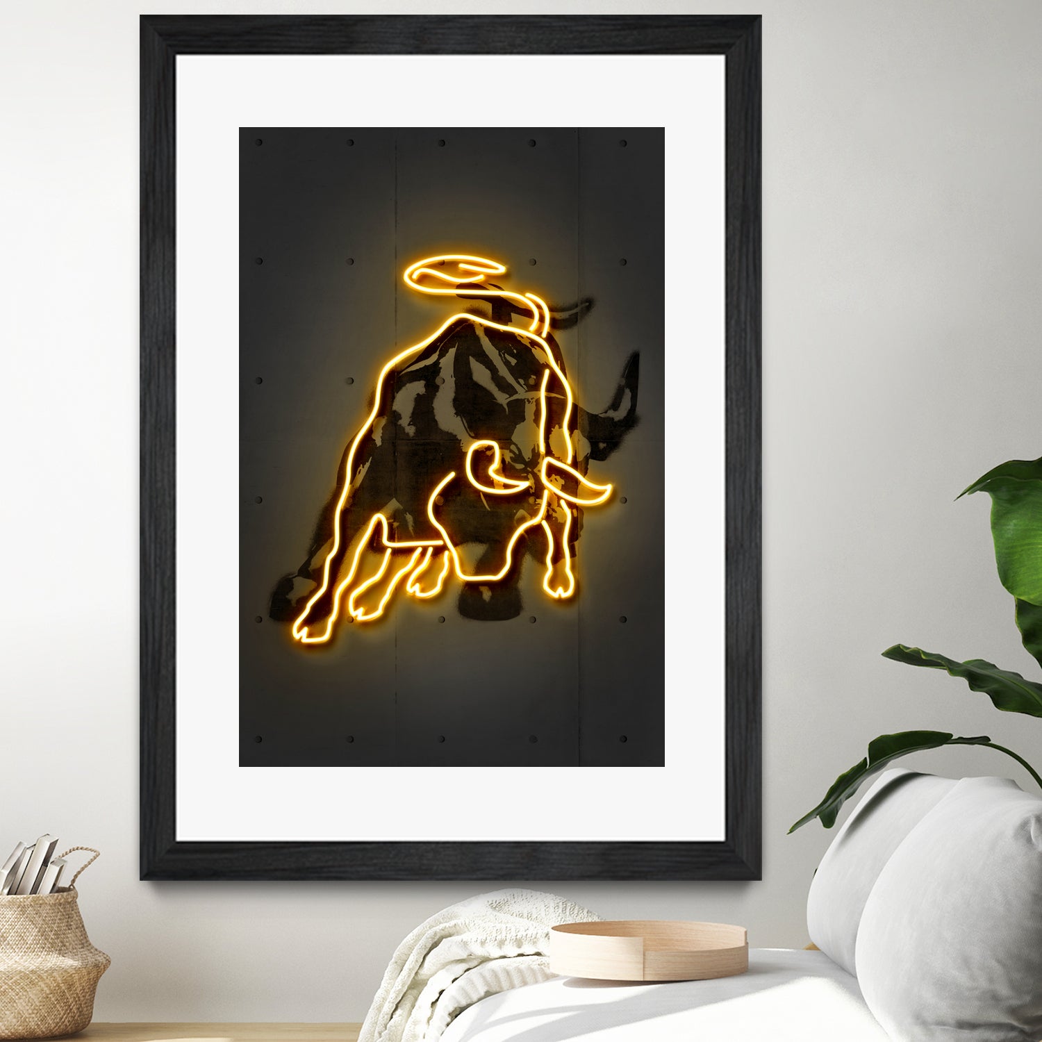 Bull by Octavian Mihai Mielu on GIANT ART - yellow digital drawing