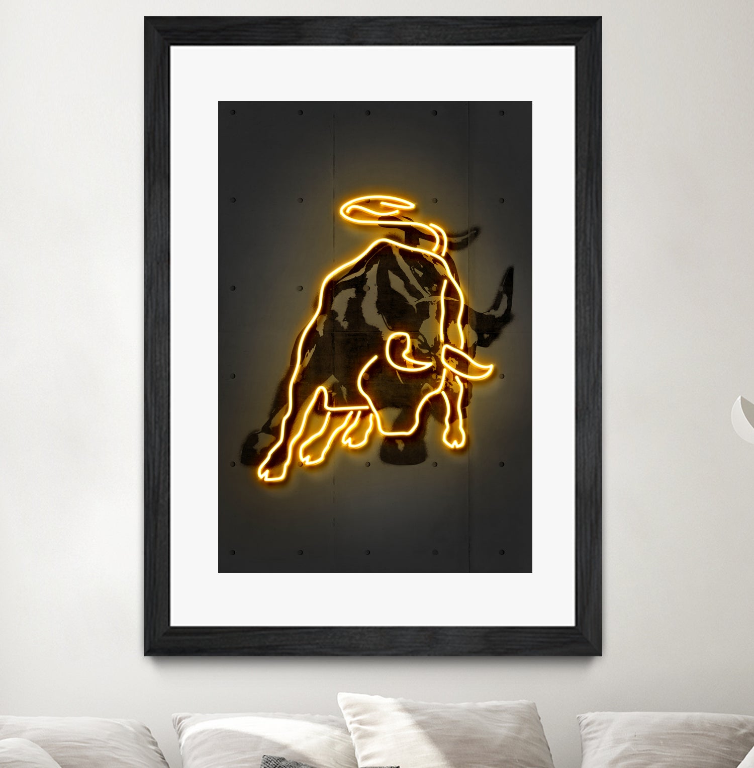 Bull by Octavian Mihai Mielu on GIANT ART - yellow digital drawing