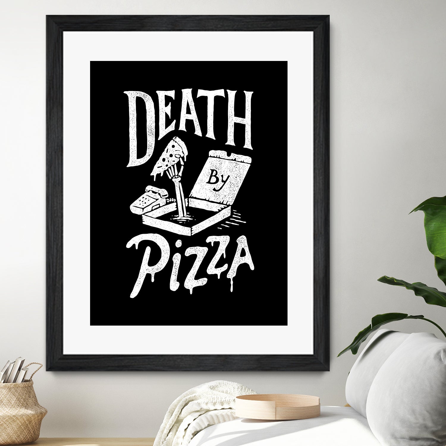 Death by Pizza by Tatak Waskitho on GIANT ART - black typography