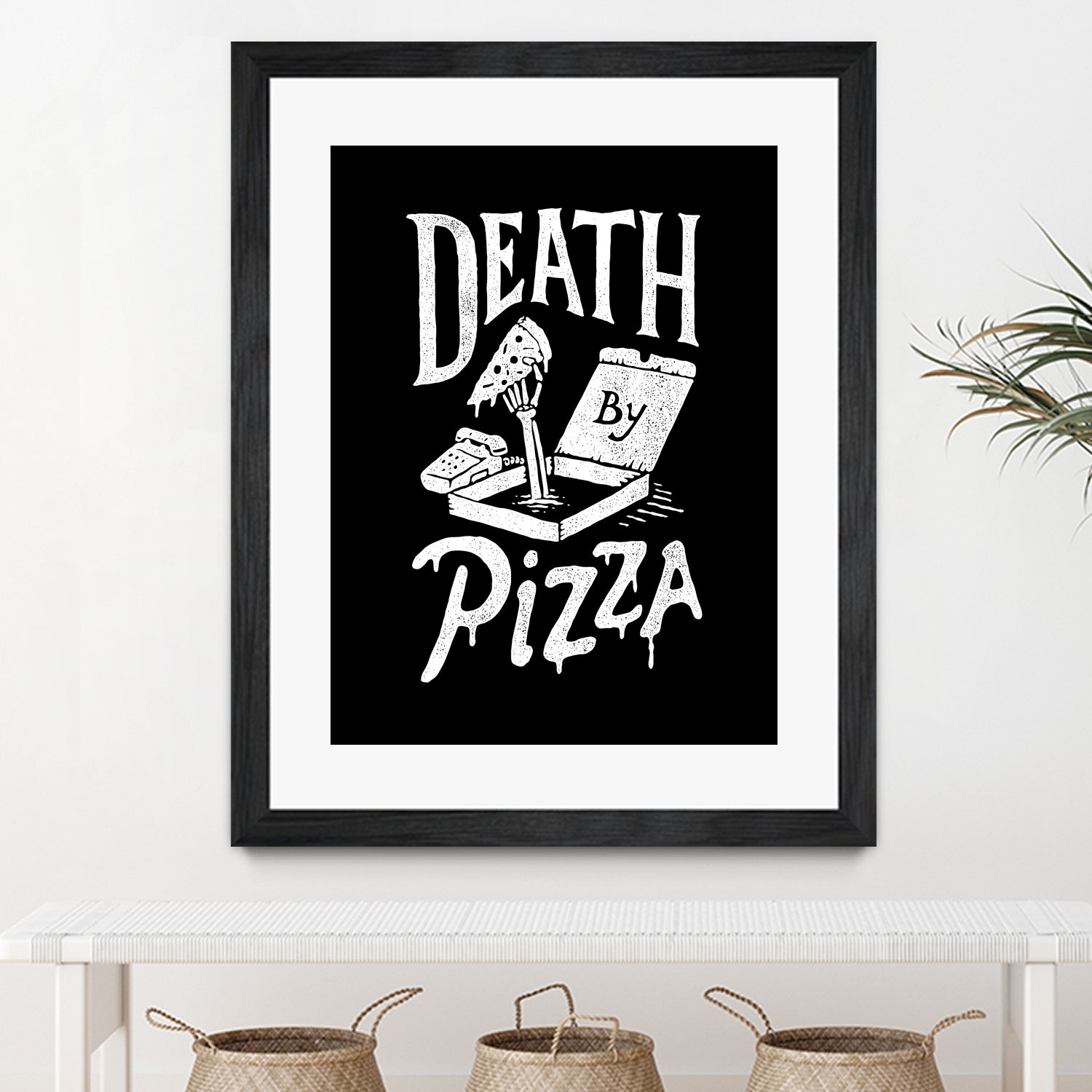 Death by Pizza by Tatak Waskitho on GIANT ART - black typography