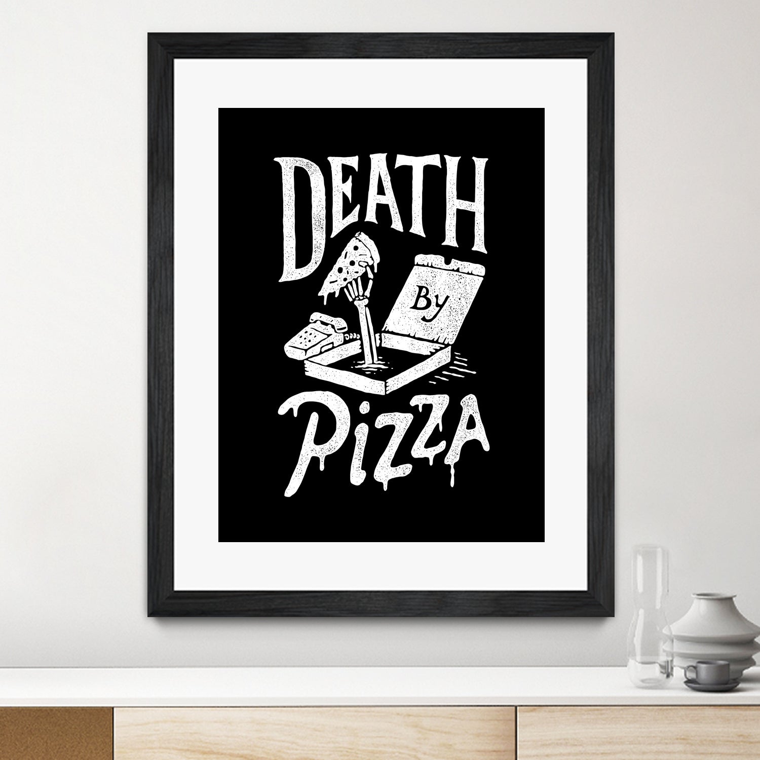 Death by Pizza by Tatak Waskitho on GIANT ART - black typography