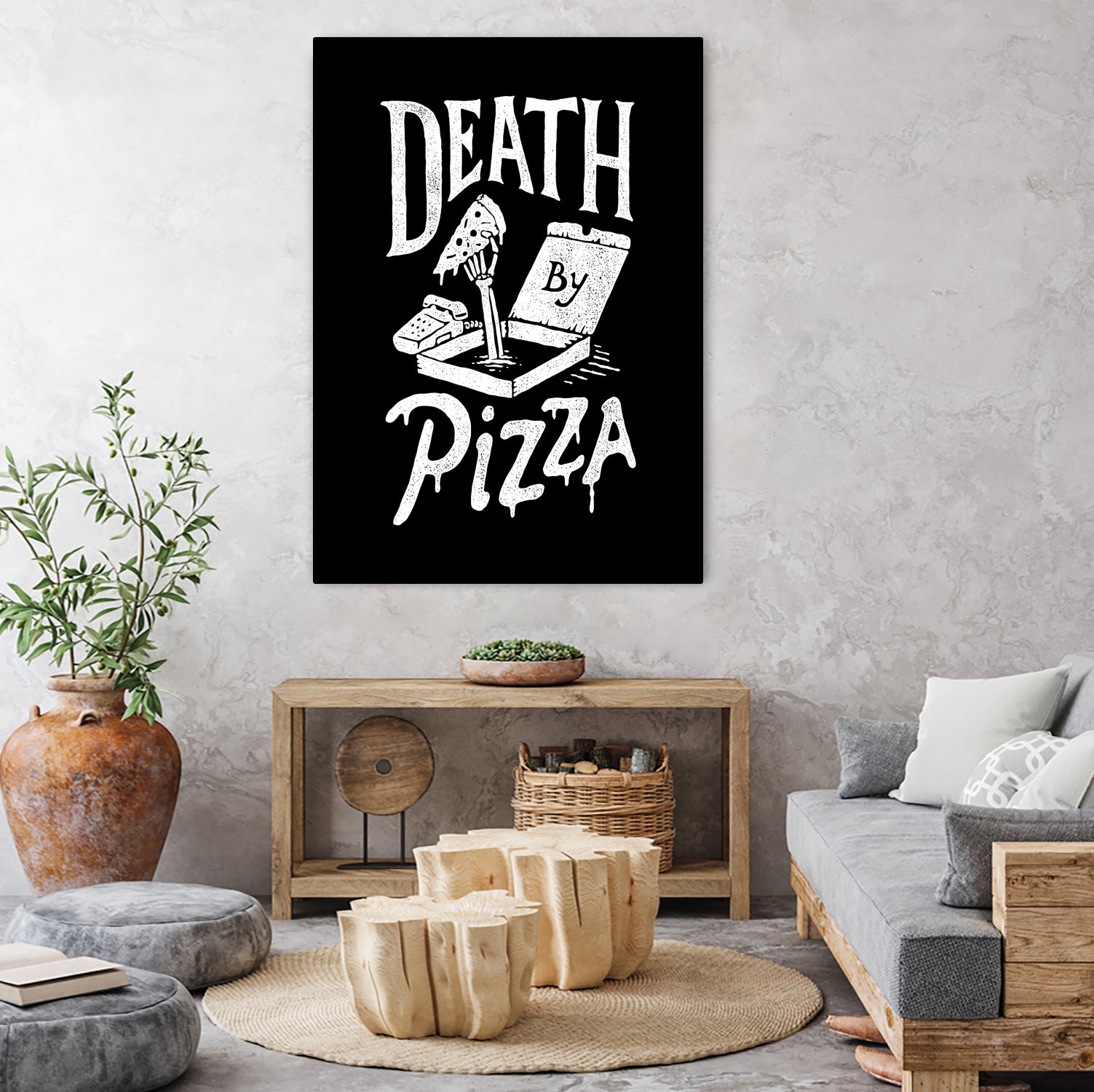 Death by Pizza by Tatak Waskitho on GIANT ART - black typography