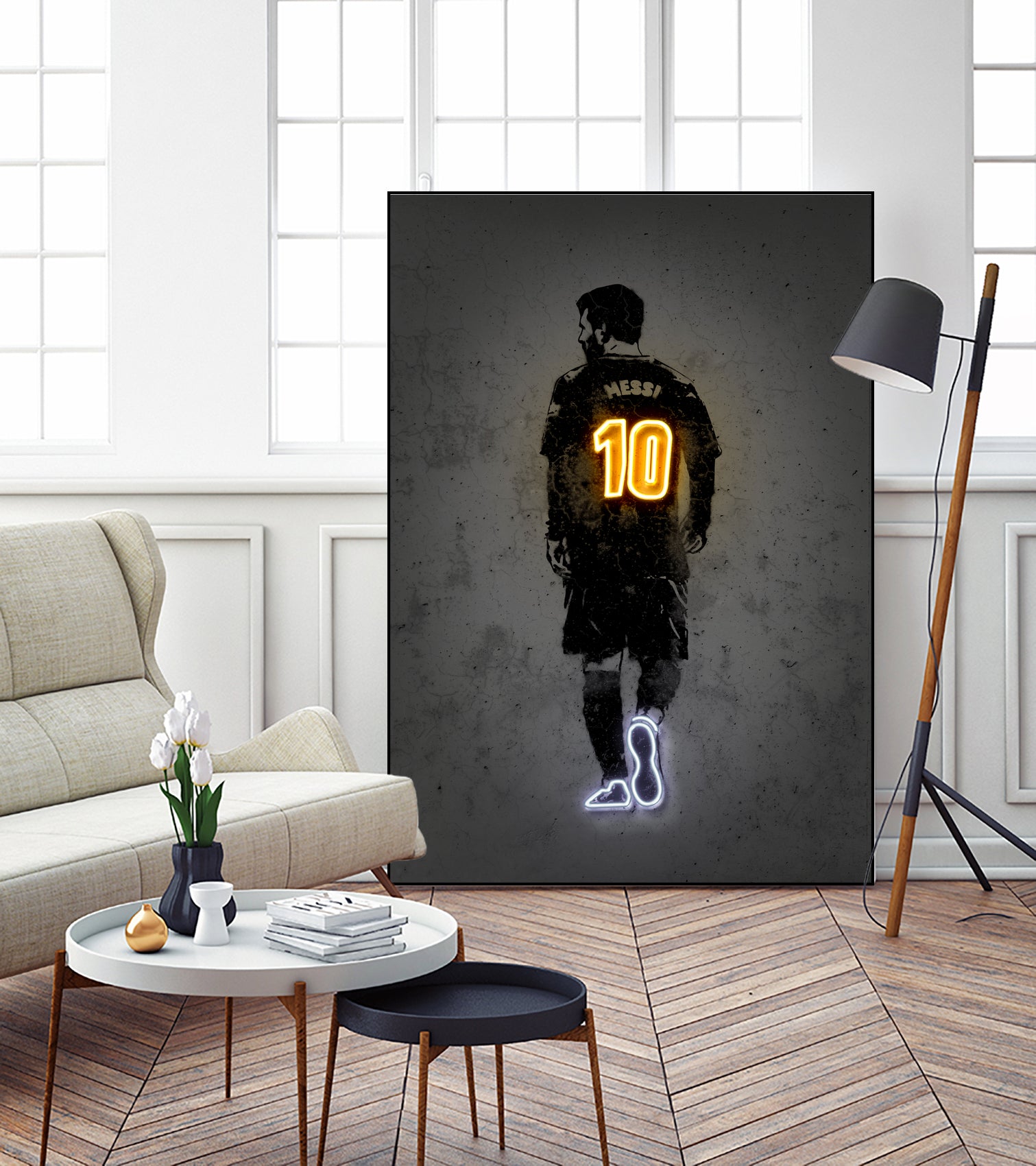 Messi by Octavian Mihai Mielu on GIANT ART - yellow digital drawing