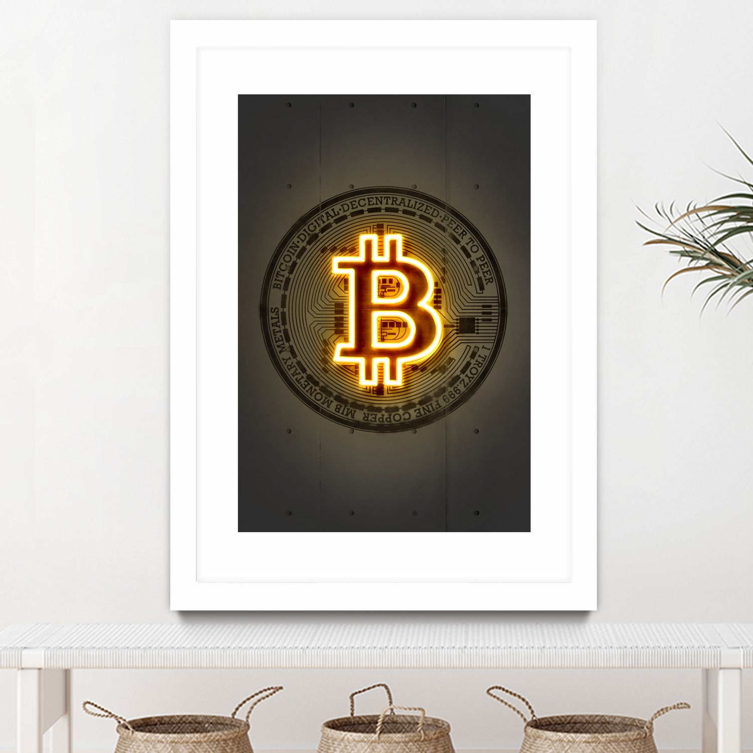 Bitcoin by Octavian Mihai Mielu on GIANT ART - yellow digital drawing