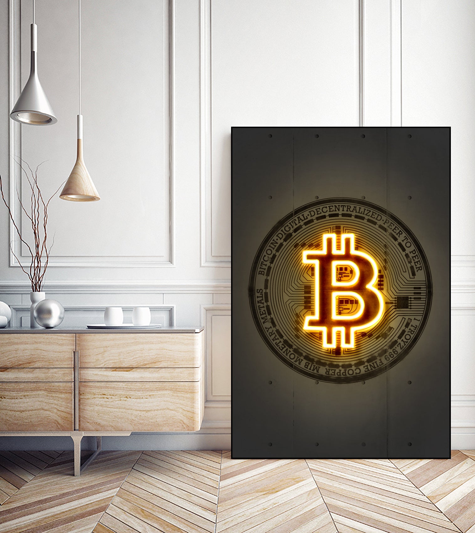 Bitcoin by Octavian Mihai Mielu on GIANT ART - yellow digital drawing