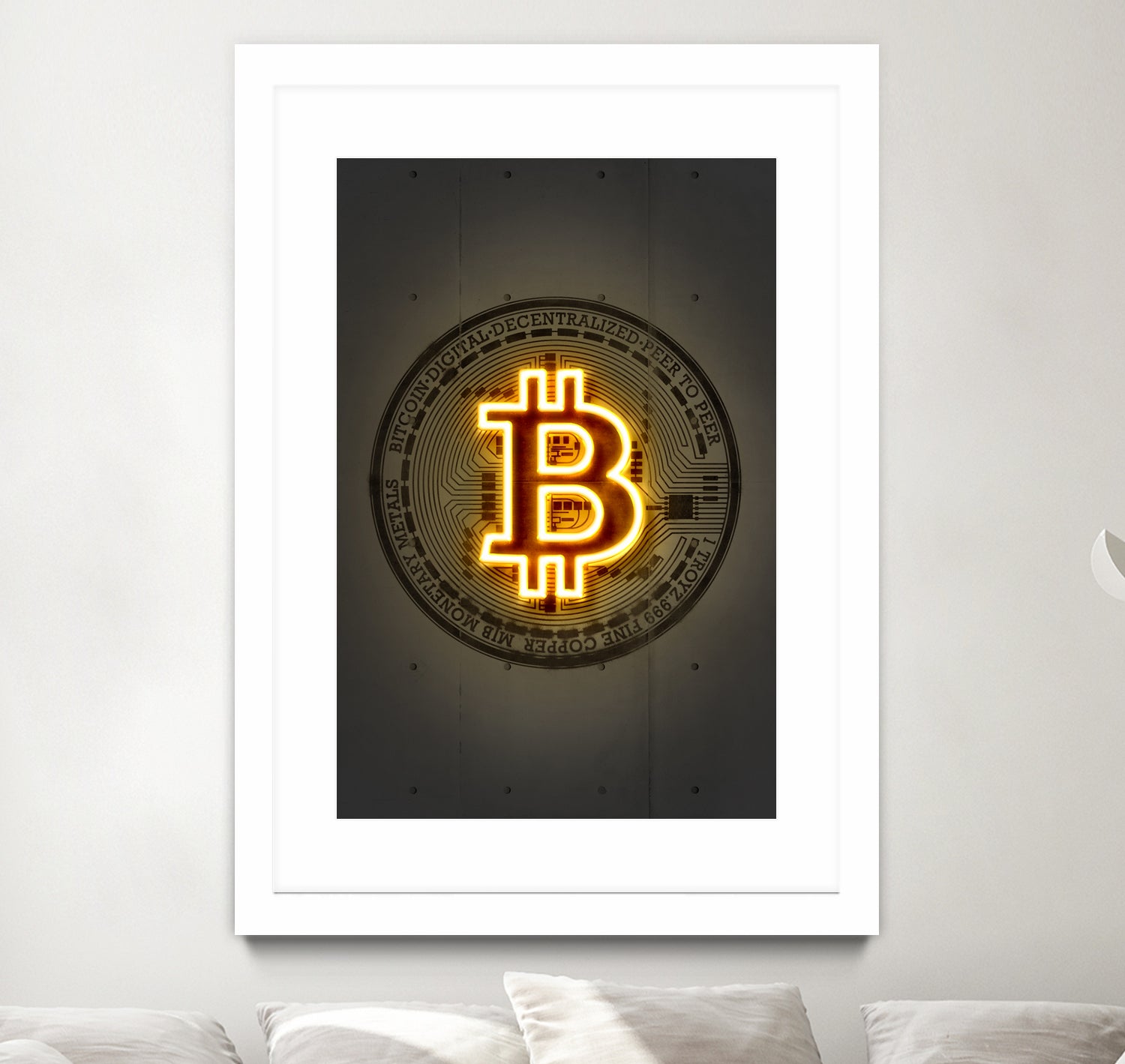 Bitcoin by Octavian Mihai Mielu on GIANT ART - yellow digital drawing