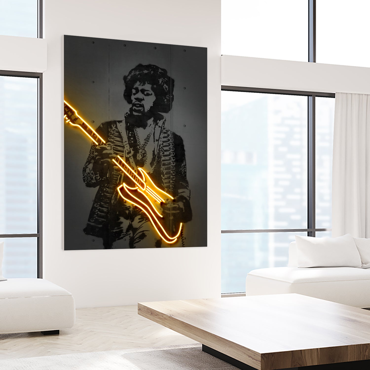 Jimi by Octavian Mihai Mielu on GIANT ART - yellow digital drawing