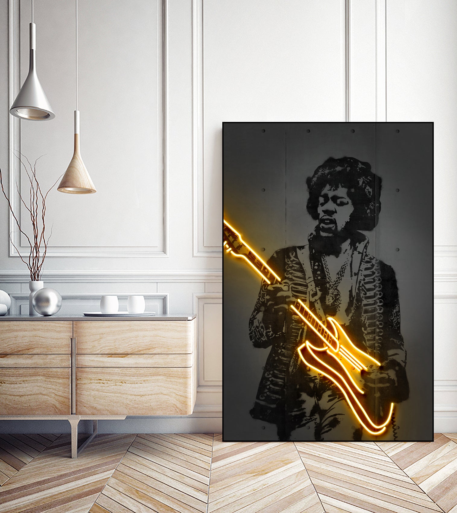 Jimi by Octavian Mihai Mielu on GIANT ART - yellow digital drawing