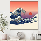 The Great Wave of Pug by ChalermPhol Harnchakkham on GIANT ART - orange digital drawing