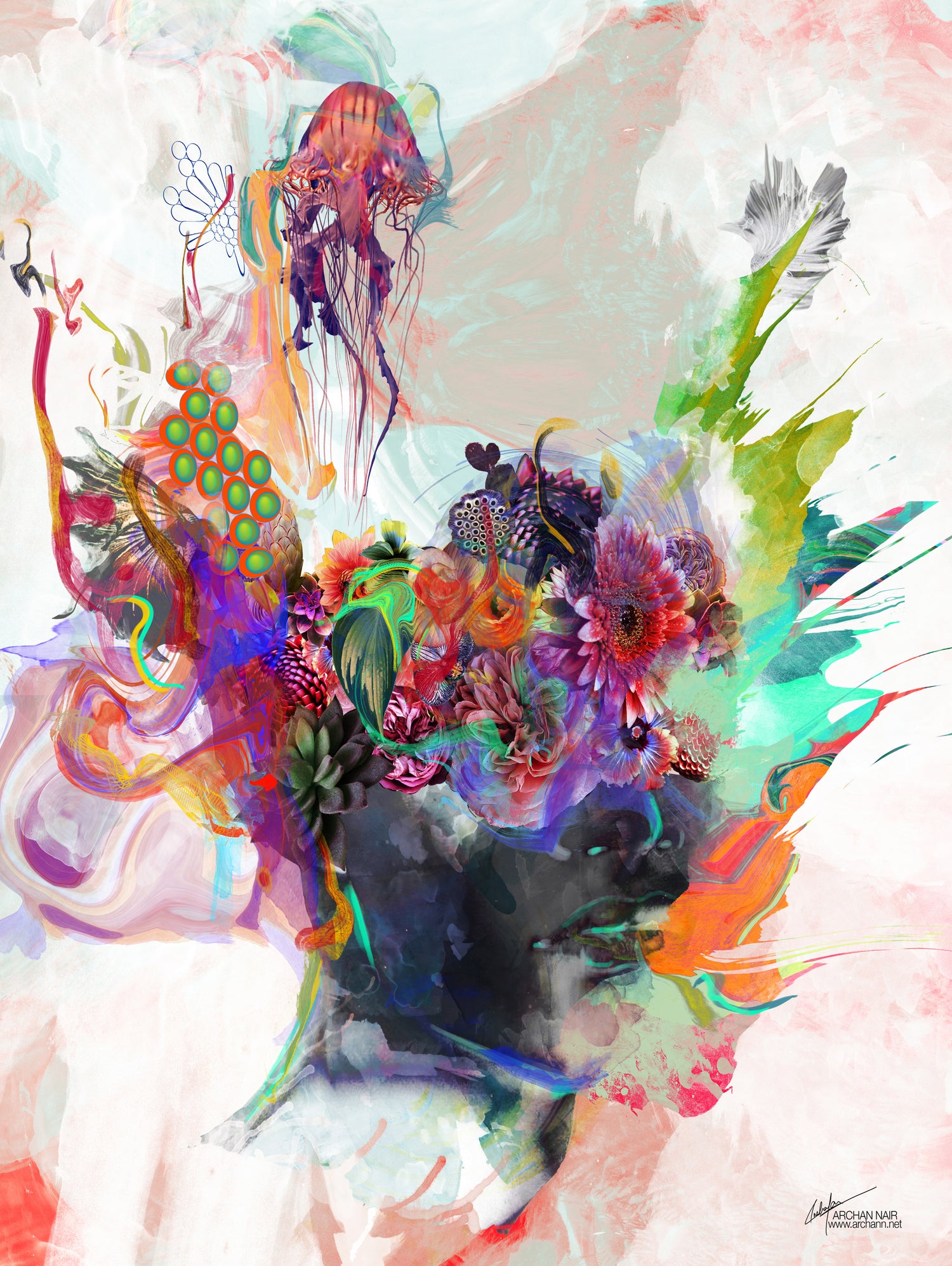 Awake by Archan Nair on GIANT ART - orange digital painting