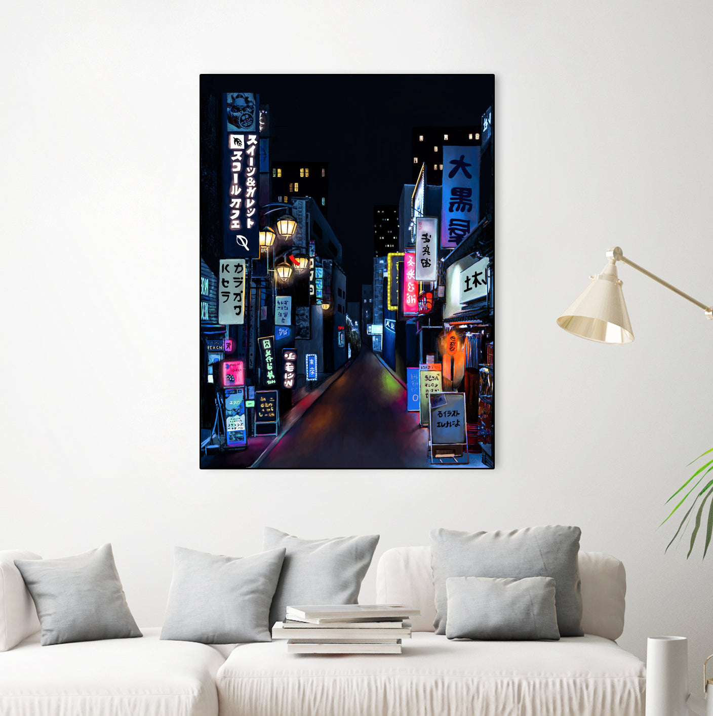 Tokyo Lights by Elena Stein on GIANT ART - blue digital painting