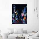 Tokyo Lights by Elena Stein on GIANT ART - blue digital painting