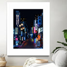 Tokyo Lights by Elena Stein on GIANT ART - blue digital painting