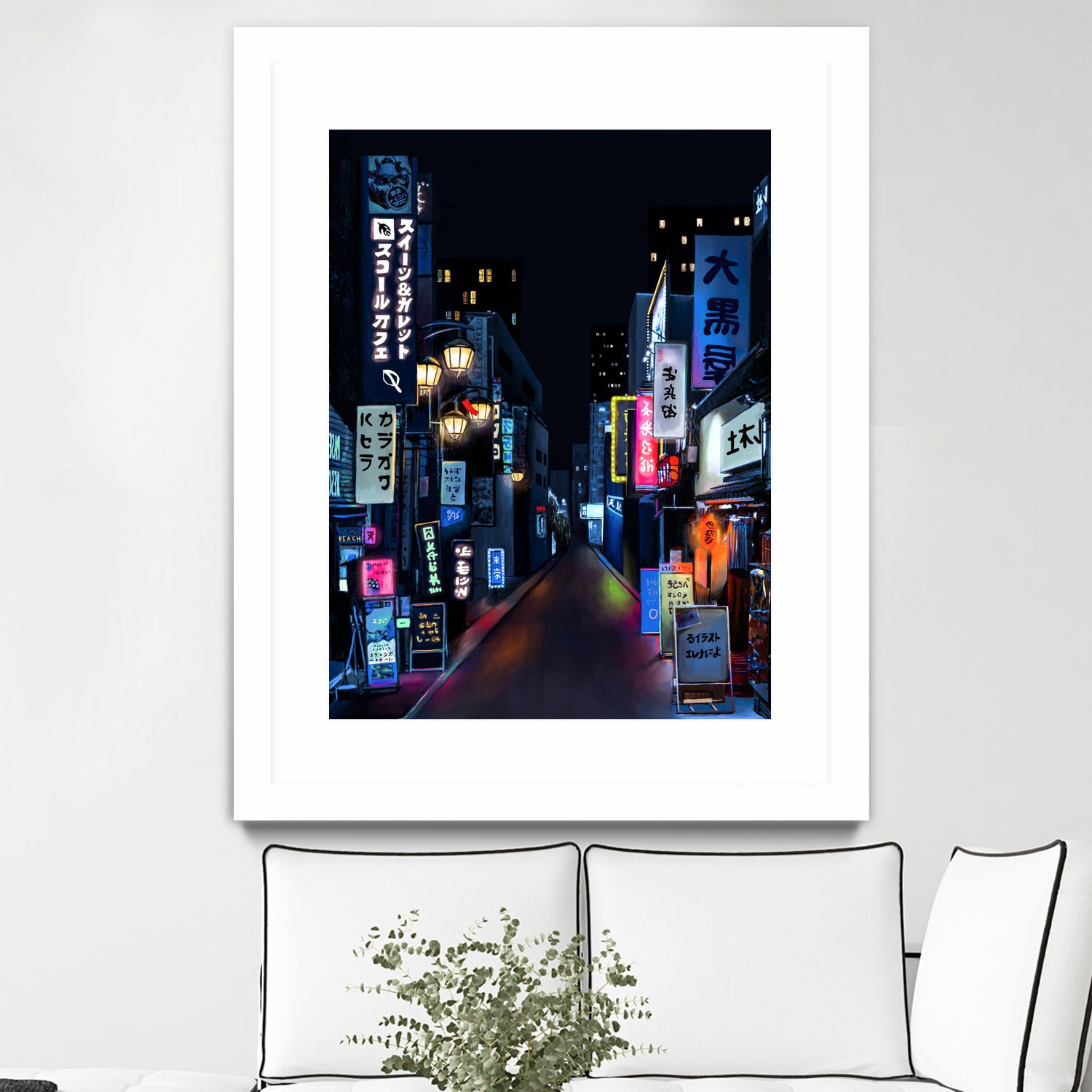 Tokyo Lights by Elena Stein on GIANT ART - blue digital painting