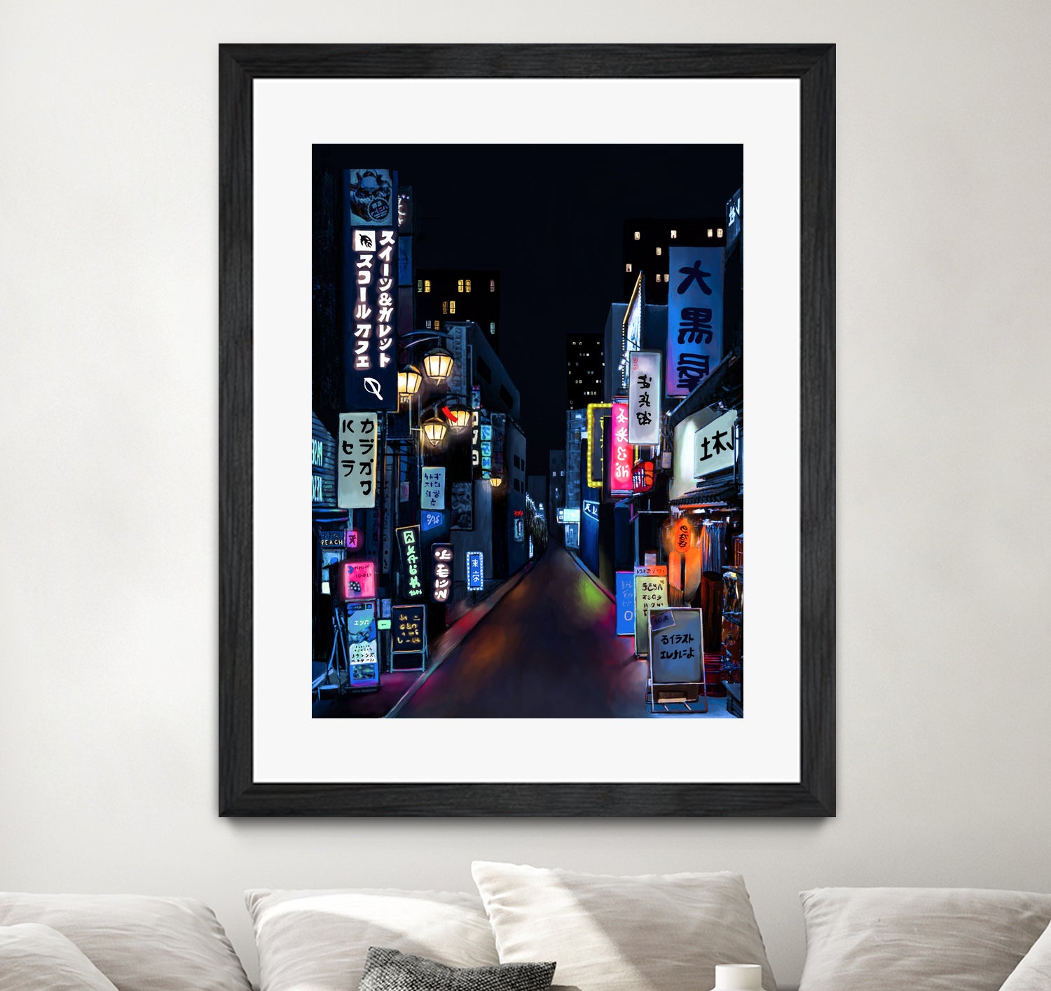 Tokyo Lights by Elena Stein on GIANT ART - blue digital painting