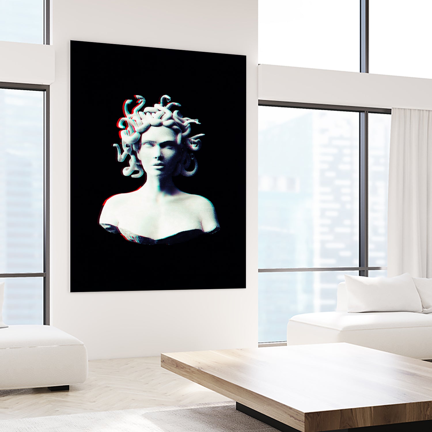 Medusa glitch by Menelaos Trompoukis on GIANT ART - black digital painting