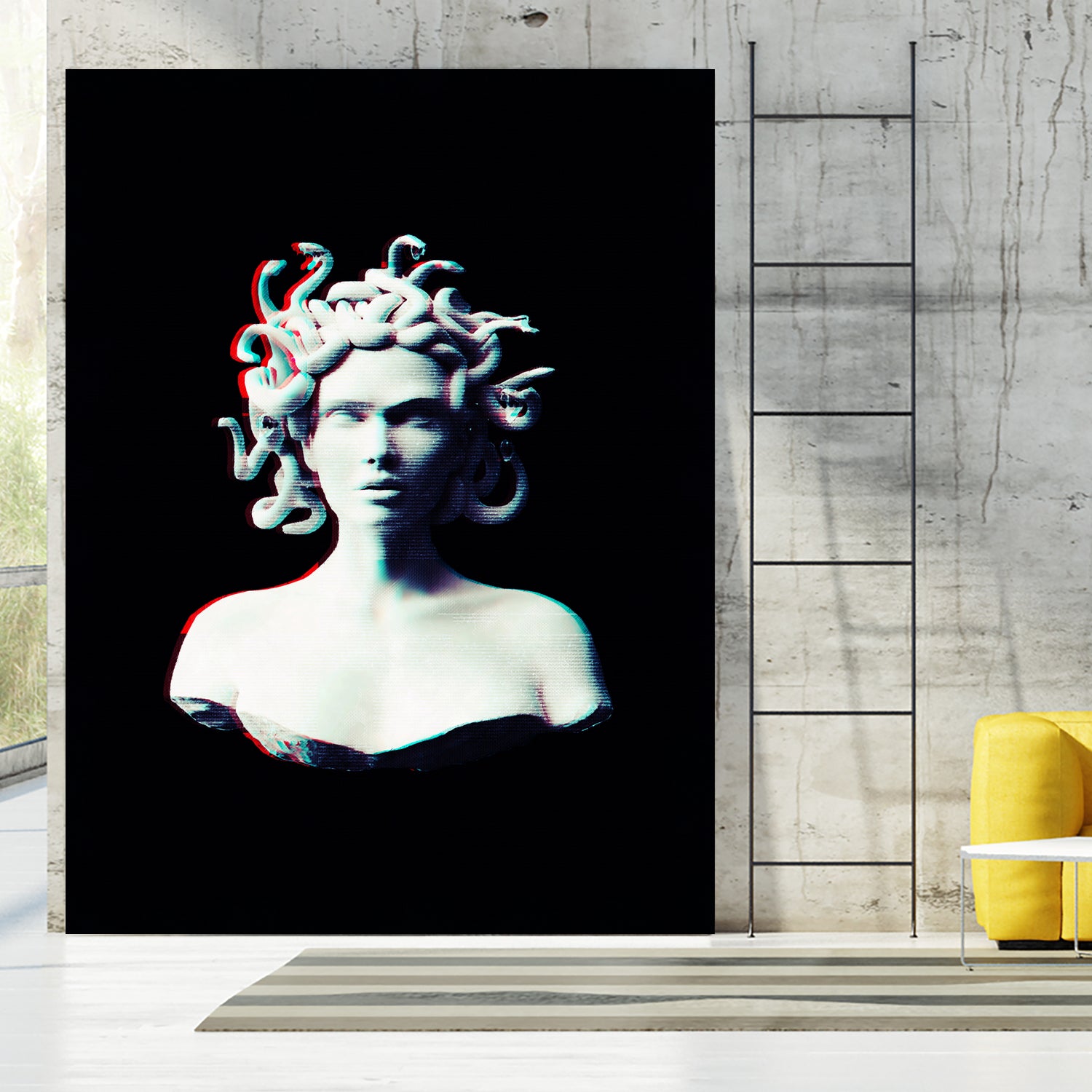 Medusa glitch by Menelaos Trompoukis on GIANT ART - black digital painting