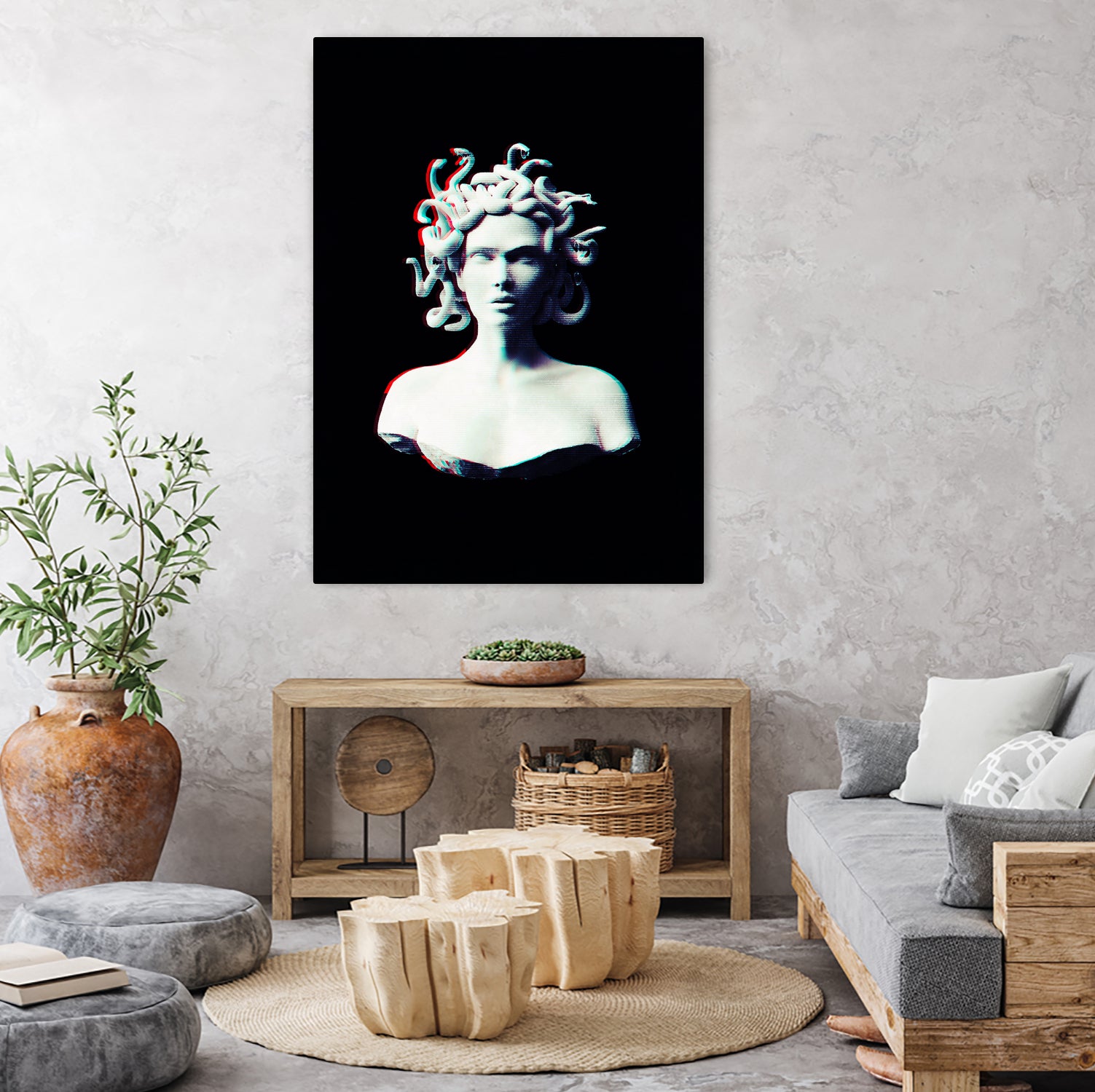 Medusa glitch by Menelaos Trompoukis on GIANT ART - black digital painting