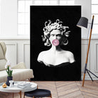 Medusa blowing pink bubblegum bubble by Menelaos Trompoukis on GIANT ART - black digital painting